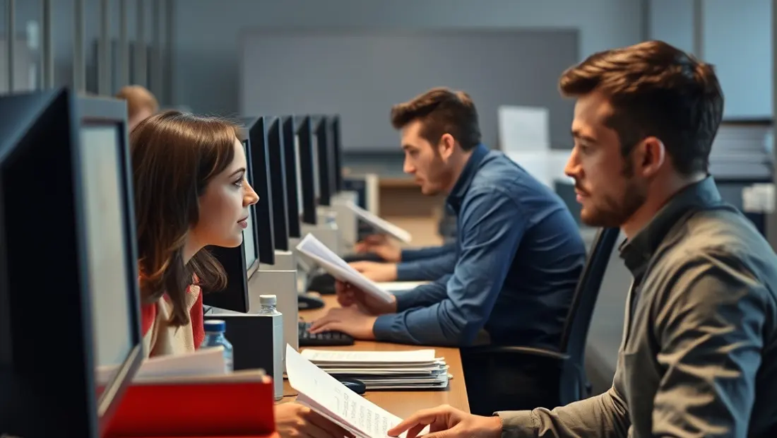 Une entreprise avec des employés qui travaillent