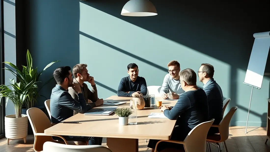 Des entrepreneurs discutent dans un espace de travail collaboratif.