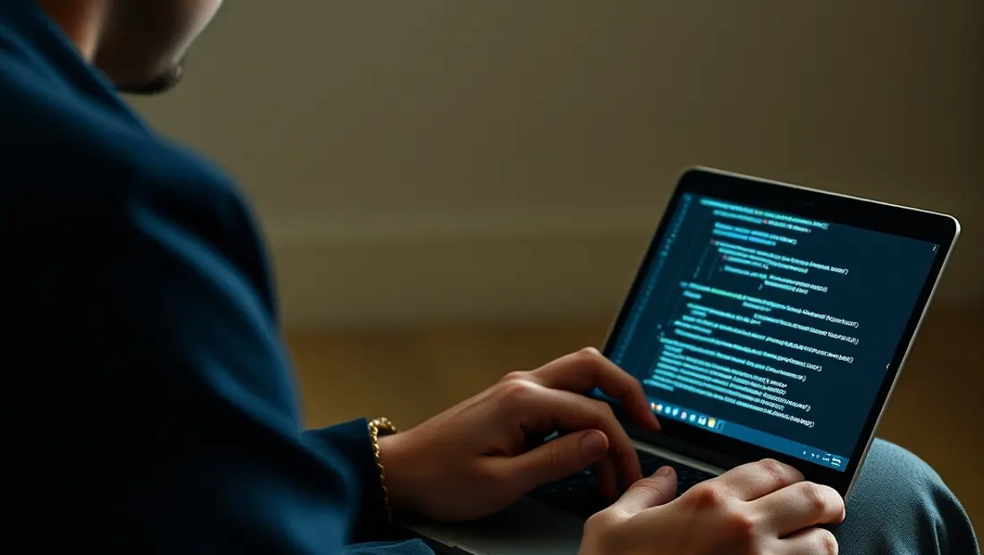 Personne travaillant sur un ordinateur portable.