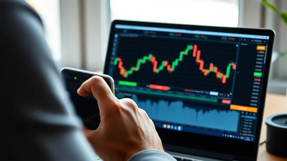 Une personne observe un écran de trading
