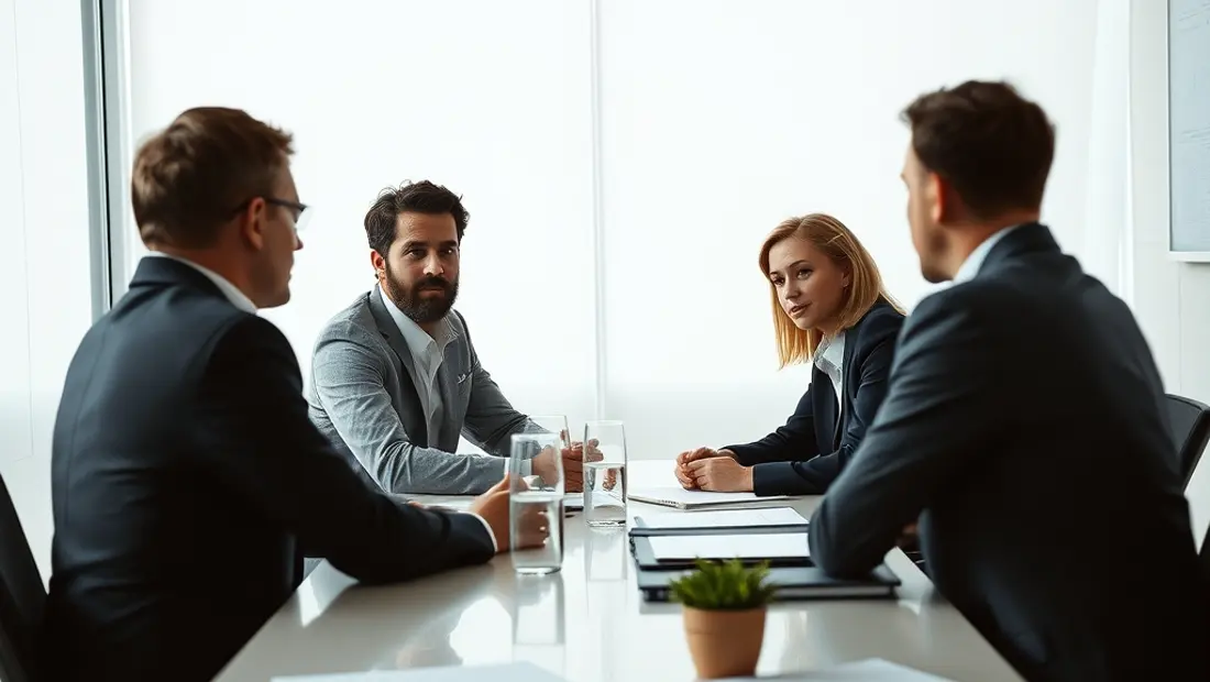 Des professionnels de la comptabilité en réunion.