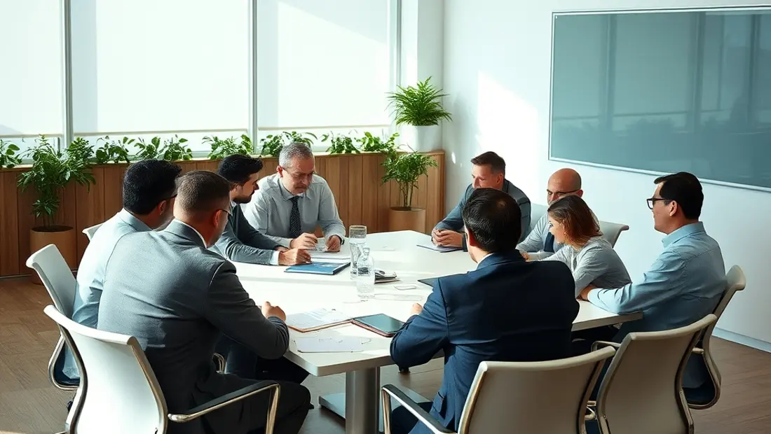 Employés de banque en réunion